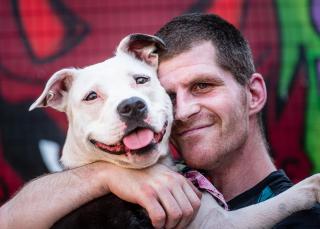 Resident with his dog