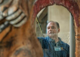Custodial staff on campus