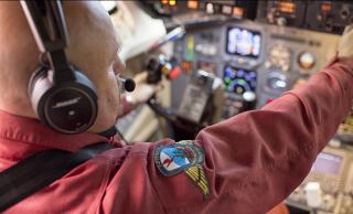 A picture of a pilot in action