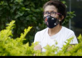 Senior woman looking out