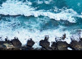 Ocean waves on shore