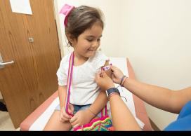 Child getting vaccine